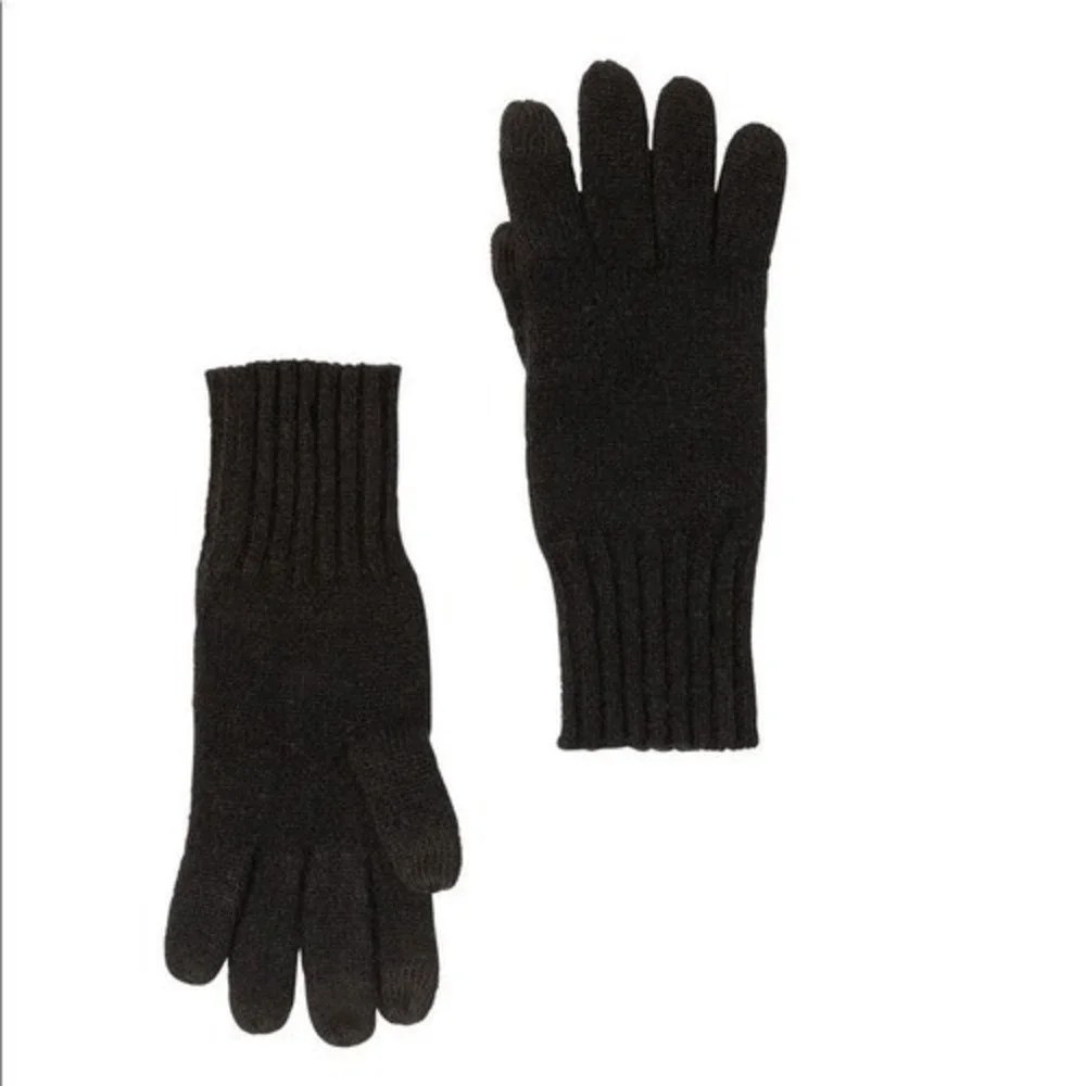 AMICALE‎ Cashmere Touch Screen Tech Knit Gloves, Luxurious, 100%, Black, NWT